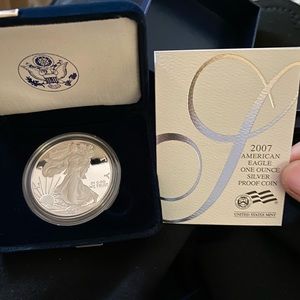 2007-W American Eagle 1 ounce silver & OGP & COA ULTRA CAMEO 70